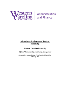 Administrative Program Review: Recycling Western Carolina University