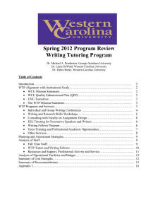Spring 2012 Program Review Writing Tutoring Program