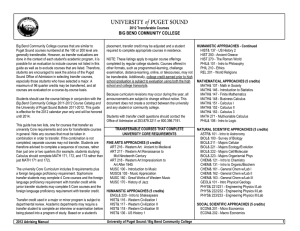 Big Bend Community College courses that are similar to