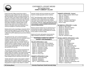 Everett Community College courses that are similar to