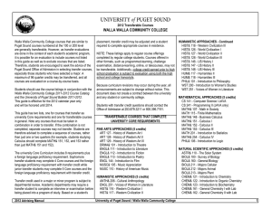 Walla Walla Community College courses that are similar to