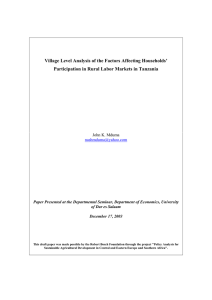 Village Level Analysis of the Factors Affecting Households’