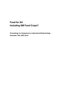 Food for All: Including GM Food Crops? December 10th, 2004, Bonn