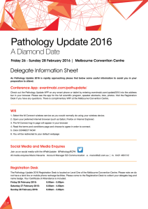 Pathology Update 2016 A Diamond Date Delegate Information Sheet
