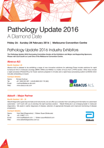 Pathology Update 2016 A Diamond Date Pathology Update 2016 Industry Exhibitors