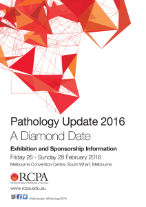 A Diamond Date Pathology Update 2016 Exhibition and Sponsorship Information