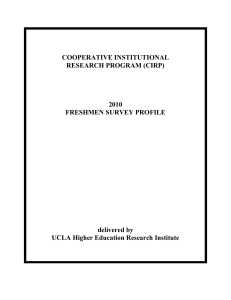 COOPERATIVE INSTITUTIONAL RESEARCH PROGRAM (CIRP) 2010