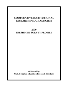 COOPERATIVE INSTITUTIONAL RESEARCH PROGRAM (CIRP)  2009