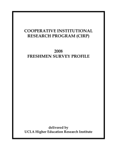 COOPERATIVE INSTITUTIONAL RESEARCH PROGRAM (CIRP)  2008