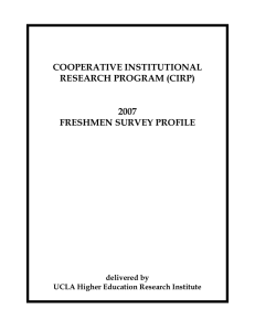 COOPERATIVE INSTITUTIONAL RESEARCH PROGRAM (CIRP)  2007