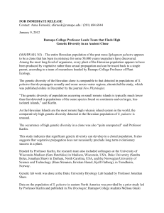 FOR IMMEDIATE RELEASE Ramapo College Professor Leads Team that Finds High