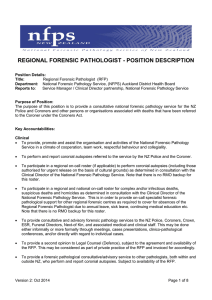 REGIONAL FORENSIC PATHOLOGIST - POSITION DESCRIPTION