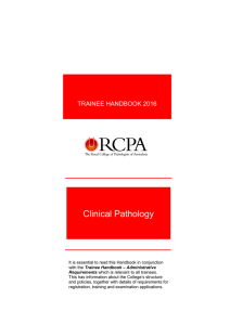 Clinical Pathology TRAINEE HANDBOOK 2016