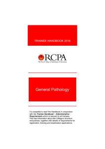 General Pathology TRAINEE HANDBOOK 2016