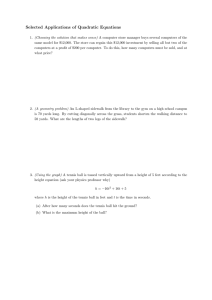 Selected Applications of Quadratic Equations