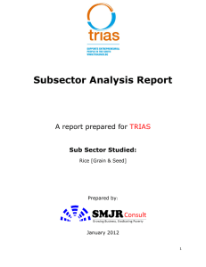 Subsector Analysis Report A report prepared for TRIAS