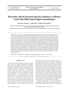 Diversity effects beyond species richness: evidence from intertidal macroalgal assemblages Francisco Arenas