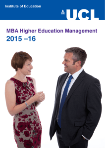 2015 –16 MBA Higher Education Management Institute of Education