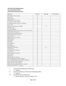 WCU Staff Senate Meeting Agenda April 9, 2014 (8:30-10:30am) Members