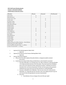 WCU Staff Senate Meeting Agenda October 9, 2013 (8:30-10:00am) Members