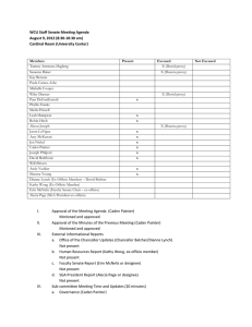 WCU Staff Senate Meeting Agenda August 9, 2012 (8:30-10:30 am)