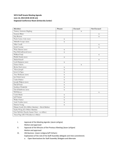 WCU Staff Senate Meeting Agenda June 14, 2012 (8:30-10:30 am)