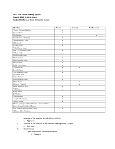 WCU Staff Senate Meeting Agenda May 10, 2012  (8:30-10:30 am)