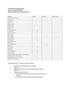 WCU Staff Senate Meeting Agenda April 12, 2012  (8:30-10:30 am)