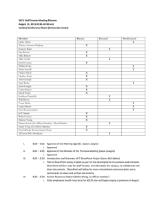 WCU Staff Senate Meeting Minutes August 11, 2011 (8:30-10:30 am)