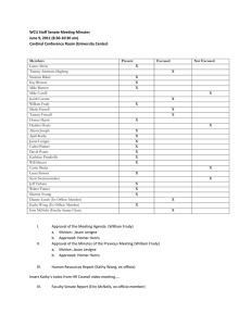 WCU Staff Senate Meeting Minutes June 9, 2011 (8:30-10:30 am)