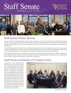 Staff Senate NEWSLETTER Staff Senate Winter Retreat