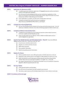 VISITING (Non-Degree) STUDENT CHECKLIST – SUMMER SESSION 2015 STEP 1
