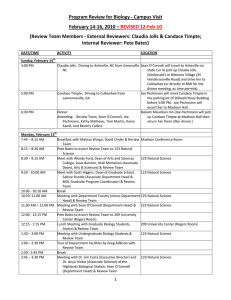 Program Review for Biology - Campus Visit February 14-16, 2010 –
