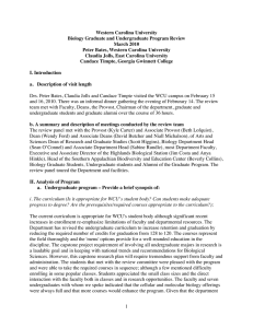 Western Carolina University Biology Graduate and Undergraduate Program Review March 2010