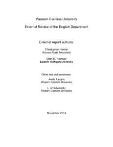 Western Carolina University External Review of the English Department External report authors: