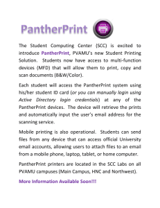 The  Student  Computing  Center  (SCC) ... introduce ,  PVAMU’s  new  Student  Printing
