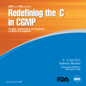 Redefining the C  in CGMP