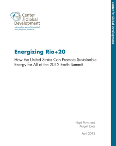Energizing Rio+20 How the United States Can Promote Sustainable Cen