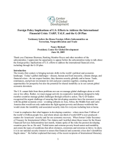 Foreign Policy Implications of U.S. Efforts to Address the International