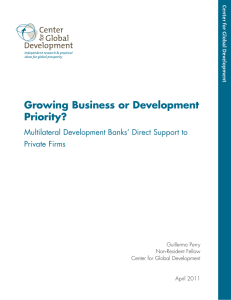 Growing Business or Development Priority? Multilateral Development Banks’ Direct Support to Private Firms