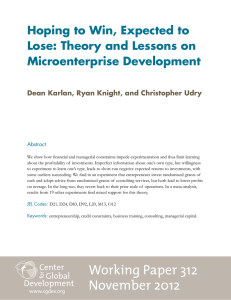 Hoping to Win, Expected to Lose: Theory and Lessons on Microenterprise Development