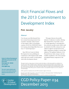 Illicit Financial Flows and the 2013 Commitment to Development Index Petr Janský