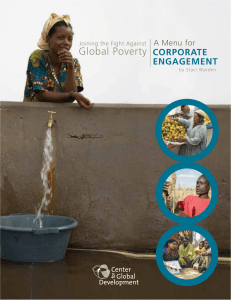 Global Poverty CORPORATE ENGAGEMENT A Menu for