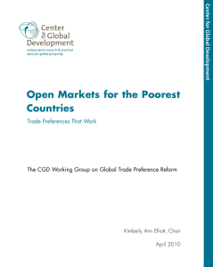 Open Markets for the Poorest Countries  Trade Preferences That Work  The CGD Working Group on Global Trade Preference Reform