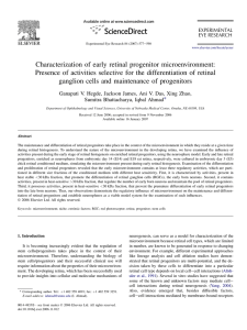 Characterization of early retinal progenitor microenvironment: