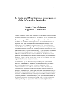 2. Social and Organizational Consequences of the Information Revolution