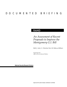 R An Assessment of Recent Proposals to Improve the Montgomery G.I. Bill