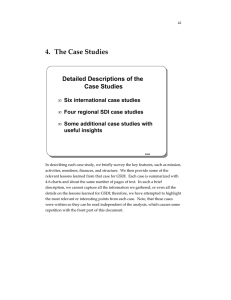 4.  The Case Studies Detailed Descriptions of the Case Studies