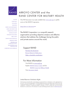 ARROYO CENTER and the RAND CENTER FOR MILITARY HEALTH 6