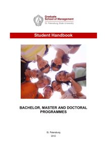 Student Handbook BACHELOR, MASTER AND DOCTORAL PROGRAMMES